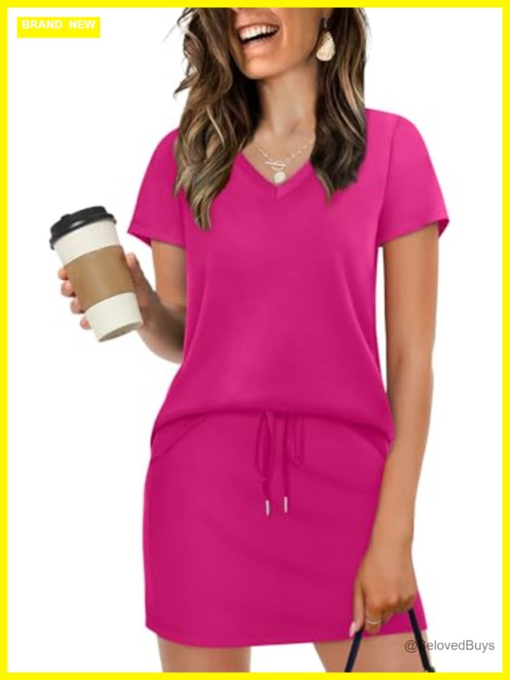 Two Piece Skirt Set V Neck Top Tennis Skort Lounge Travel Outfit